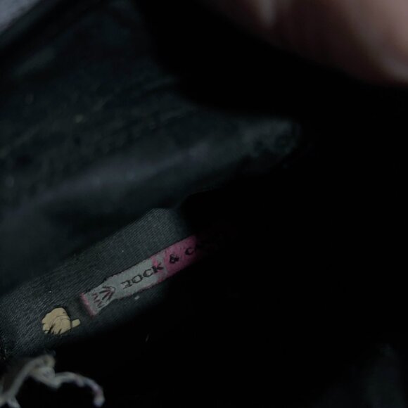 Rock & Candy Combat Boots Deane Womens Size 8 Black Military Patches Ankle Fold - Picture 7 of 8